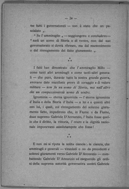 Gabriele D'Annunzio prima e dopo il trattato di Rapallo